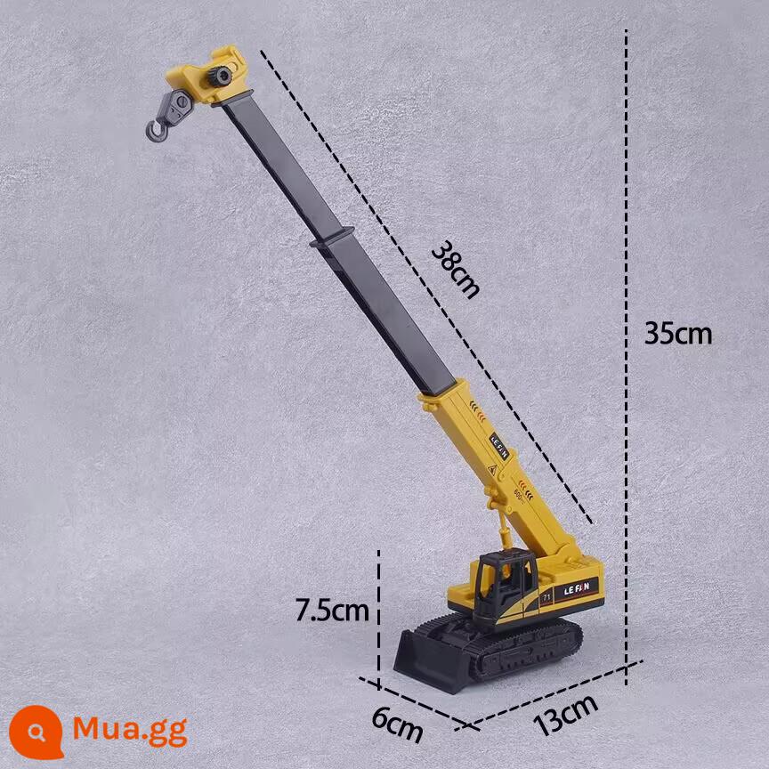 Xe kỹ thuật trang trí bánh trang trí máy xúc máy ủi bé trai và trẻ em một tuổi cắm máy đào rào chắn phim hoạt hình - Một cần cẩu màu lục lam