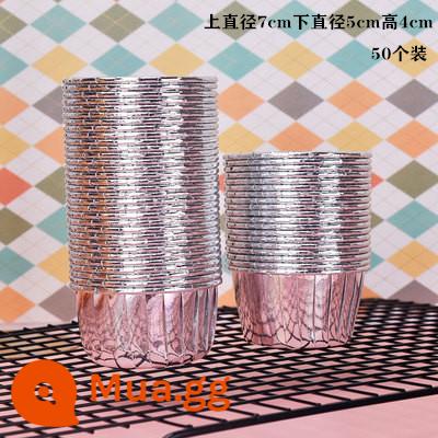 Ins Gấu Mini Feinan Tuyết Trang Trí Bánh Hộp Đóng Gói Trong Suốt 2 Inch Vòng Giấy Trong Suốt Hộp Bánh Mousse - 50 cốc giấy bạc như hình