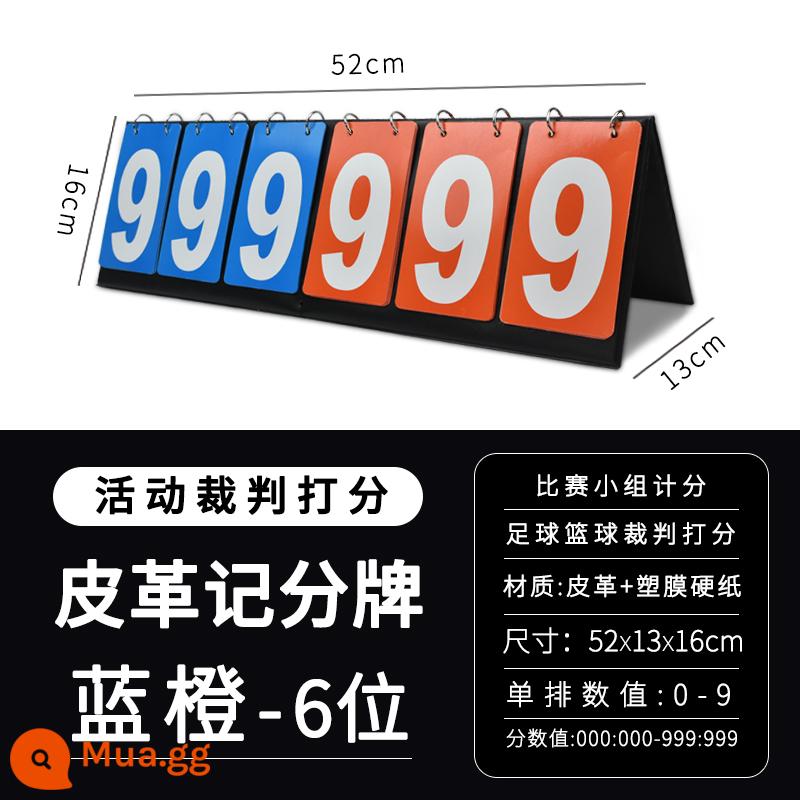 Bảng điểm bảng điểm có thể được lật lại bảng điểm bóng rổ bảng điểm bi-a bảng trò chơi bảng điểm bóng bàn - Bảng điểm sáu chữ số màu cam-xanh [da]