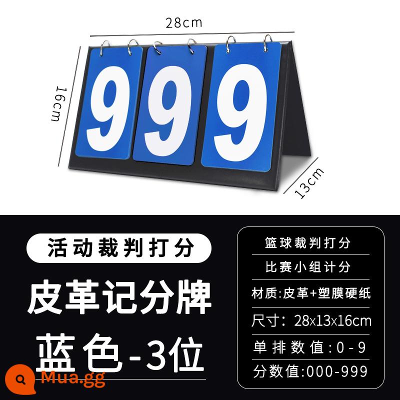 Bảng điểm bảng điểm có thể được lật lại bảng điểm bóng rổ bảng điểm bi-a bảng trò chơi bảng điểm bóng bàn - Bảng điểm ba chữ số màu xanh [da]