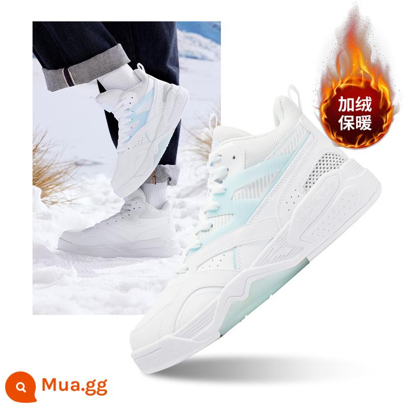 Giày Nữ 361 Nhung Giày Thể Thao Mùa Thu Đông 2022 Mới Tất Ấm Áp Plus Nhung Hai Bông Giày Sneaker Nữ Ống Cao - [Plus Velvet] Trắng 361 độ/Xanh sông băng 672246605B