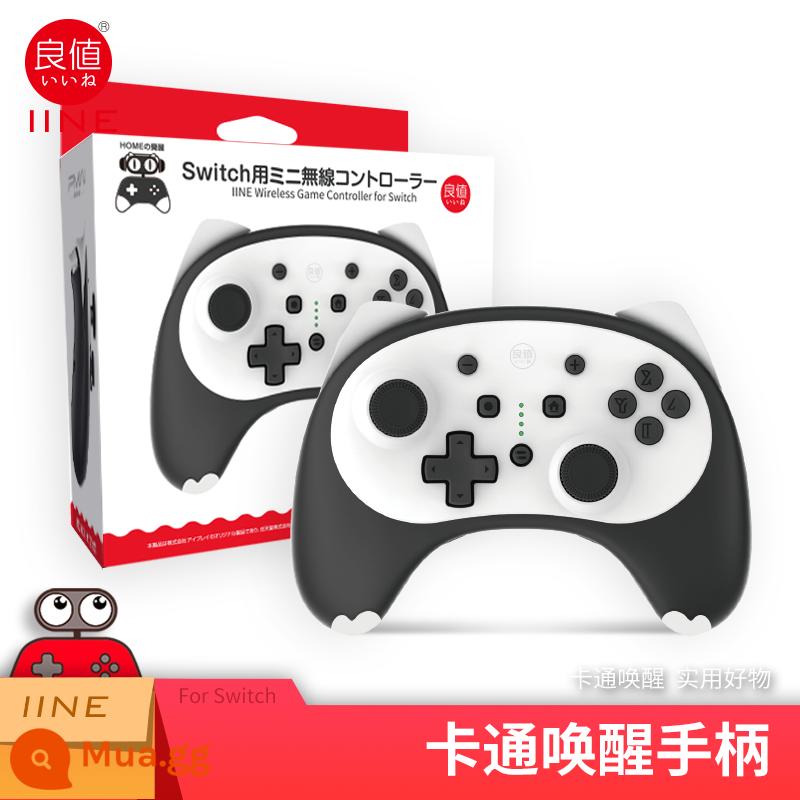 Liangzhi Switch Pro Lang Giá trị không dây Thức dậy Bluetooth GamePad Four -Genation Cat -shaped NS Jet - Phim hoạt hình đáng giá đánh thức tay cầm mèo nhỏ màu đen và trắng