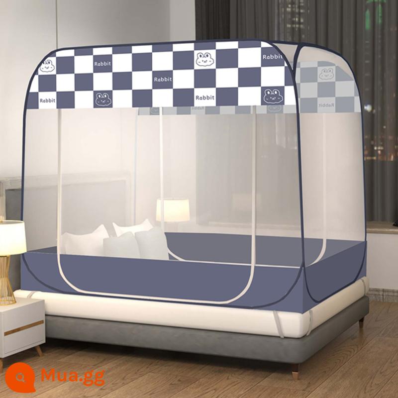 Màn chống muỗi yurt mới 1,5m tại nhà lắp đặt miễn phí Màn chống muỗi có dây kéo chống rơi cho trẻ em có giá đỡ lều 1,8m - Thỏ kẻ sọc [Bảo hiểm vận chuyển miễn phí]