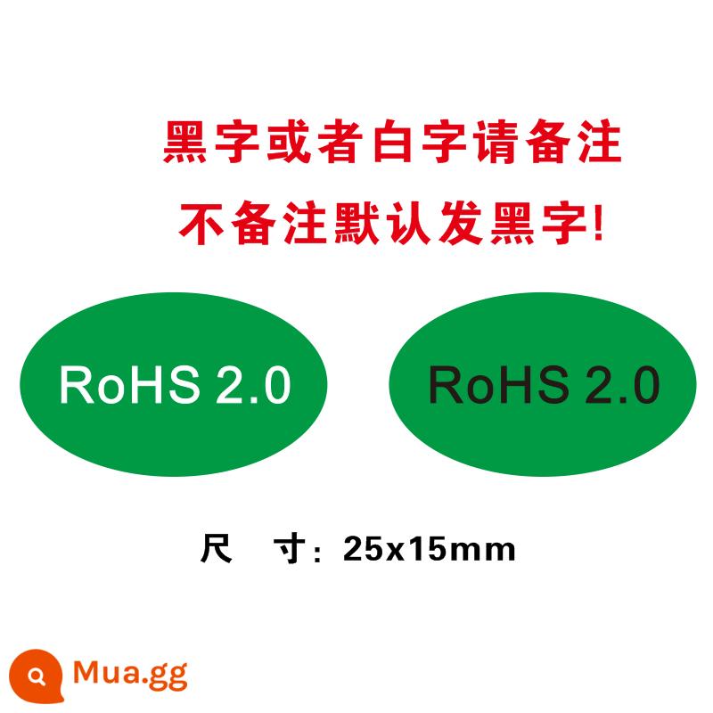 ROHS2.0 miếng dán bảo vệ môi trường xanh nhãn tiêu chuẩn Châu Âu HF GP nhãn bảo vệ môi trường HSF ROSH miễn phí vận chuyển - 25x15mmRoHS2.0 một hàng 500 nhãn dán, ghi chú ảnh, văn bản đen trắng