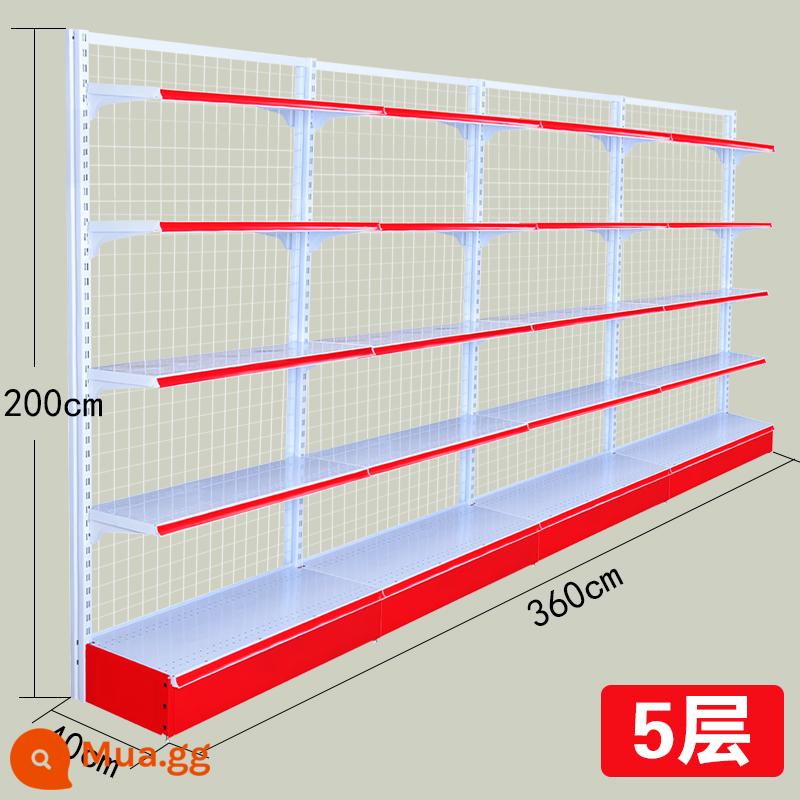 Kệ siêu thị trưng bày cửa hàng tiện lợi đồ ăn nhẹ hiệu thuốc cửa hàng văn phòng phẩm căng tin thực phẩm mẹ và bé kệ nhiều tầng - Một mặt dài 3,6m, rộng 0,4m, cao 2m, 5 tầng