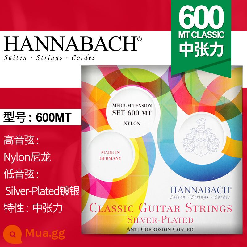 Đức Hannabach Hannabach dây đàn guitar cổ điển nylon 500/600 series trung MT độ căng HT cao - Độ căng trung bình 600MT