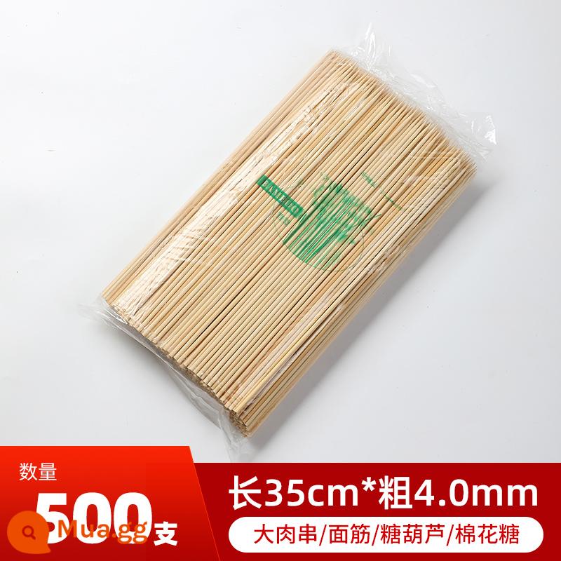 BBQ xiên tre dùng một lần thịt cừu xiên Bobo gà xiên chiên kẹo haws gluten xiên tre thương mại bán buôn - 35cm×4.0mm 500 cái