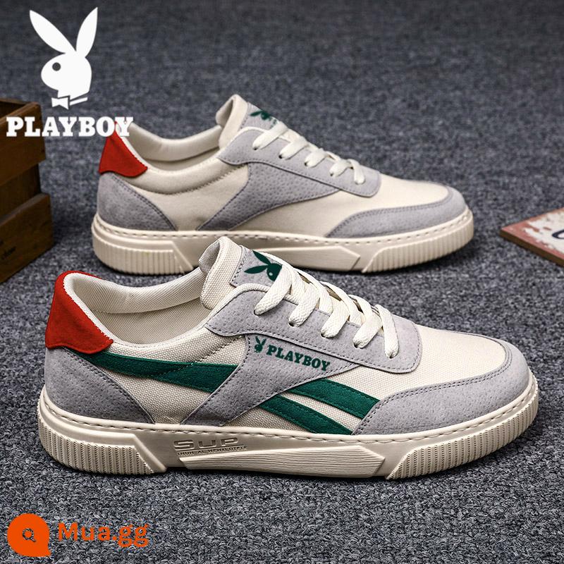 Giày Nam Playboy 2022 Mới Hợp Thời Trang Mùa Đông Giày Sneakers Vải Bố Plus Nhung Tất Cả Trận Đấu Giày Thường Nam - Đông PL320042 mét xanh