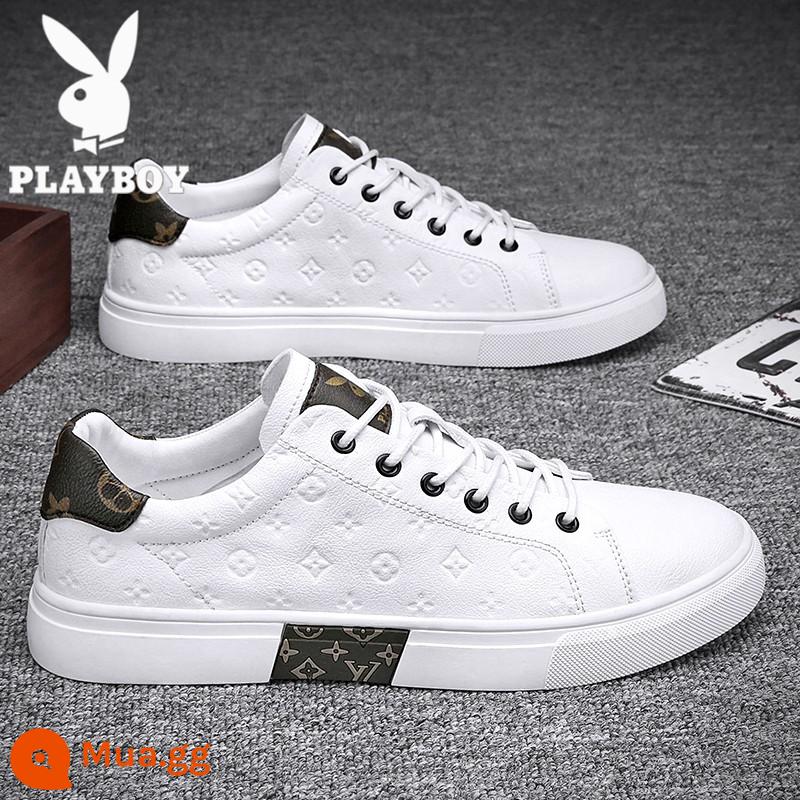 Giày Nam Playboy 2022 Mới Hợp Thời Trang Mùa Đông Giày Sneakers Vải Bố Plus Nhung Tất Cả Trận Đấu Giày Thường Nam - Đông PL321368D màu trắng