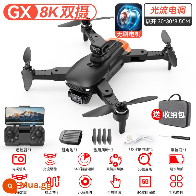 UAV trẻ em chuyên nghiệp chụp ảnh trên không độ nét cao máy bay điều khiển từ xa đồ chơi học sinh tiểu học máy bay không người lái mini cấp nhập cảnh nhỏ - Loại lớn/Không chổi than Cấp chuyên nghiệp [Tránh chướng ngại vật toàn diện 540°] 8K HD [Camera kép điều chỉnh tốc độ điện tử + Di chuột luồng quang học/Quay lại bằng một cú nhấp chuột] Túi lưu trữ miễn phí - Đen