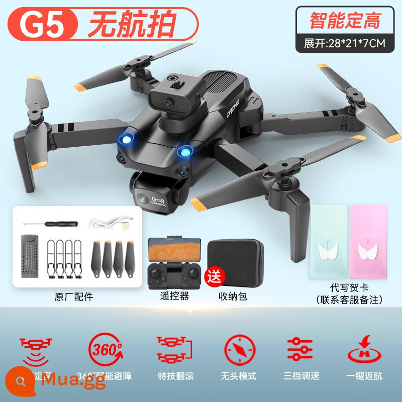 UAV chụp ảnh trên không chuyên nghiệp độ nét cao 8K tránh chướng ngại vật mô hình máy bay điều khiển từ xa mini drone dành cho học sinh tiểu học đồ chơi - Bảo vệ người mới sử dụng [Tránh chướng ngại vật toàn diện 360° + Đèn thở nhiều màu sắc] Không chụp ảnh trên không + Cài đặt độ cao áp suất không khí thông minh - Đen