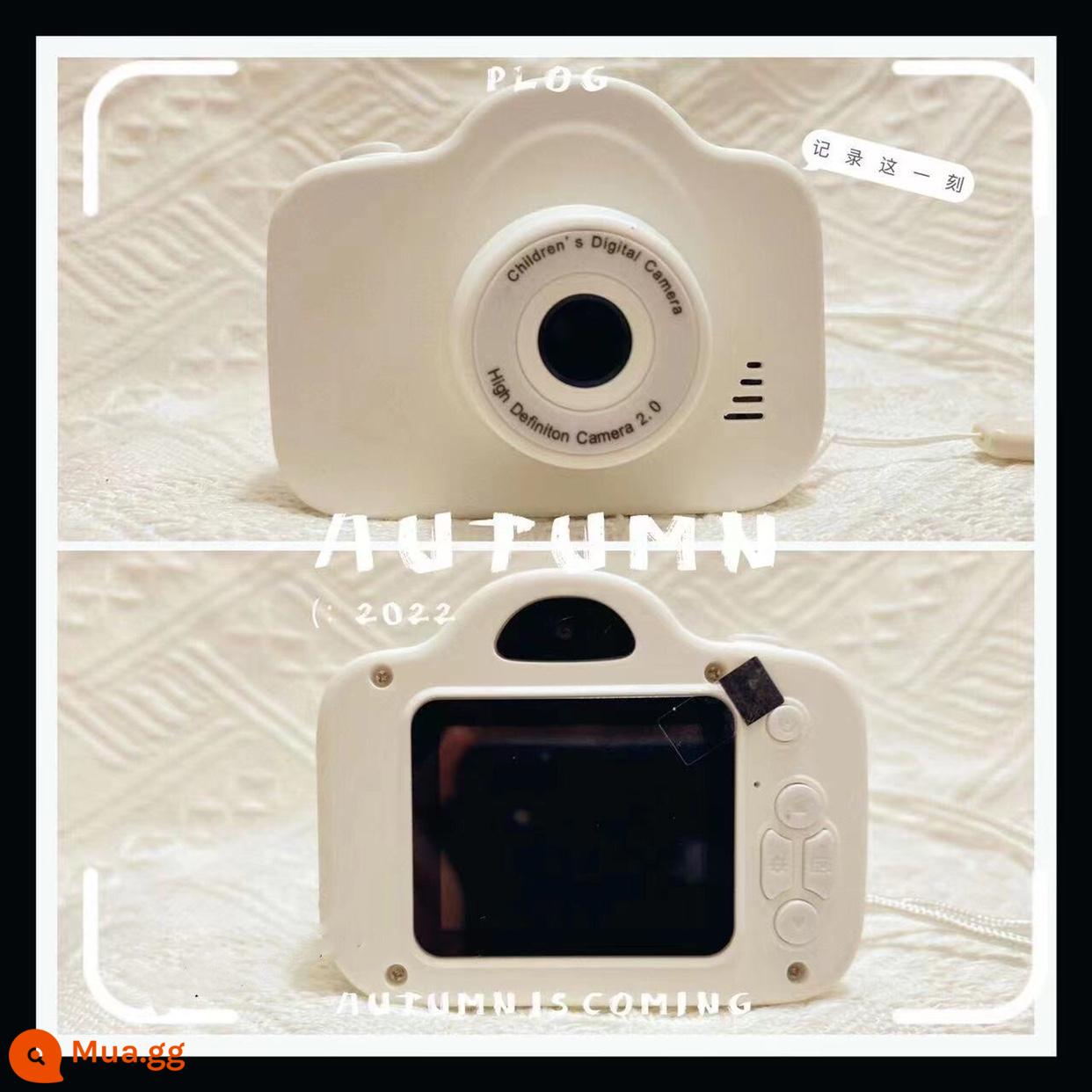 Camera kép độ nét cao máy ảnh kỹ thuật số dễ thương trong khuôn viên trường sinh viên có thể chụp ảnh camera ghi hình du lịch - (Camera kép HD màu trắng tinh khiết)