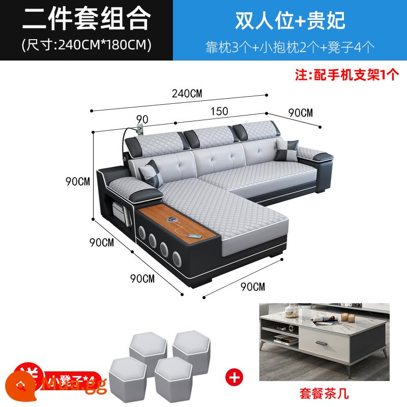 2023 Mới Hiện Đại Công Nghệ Đơn Giản Sofa Vải Phòng Khách Lớn Nhỏ Phòng Khách Đa Năng Sofa Bàn Cà Phê Kết Hợp Bộ - 2,4 mét/bộ hai mảnh + bàn cà phê