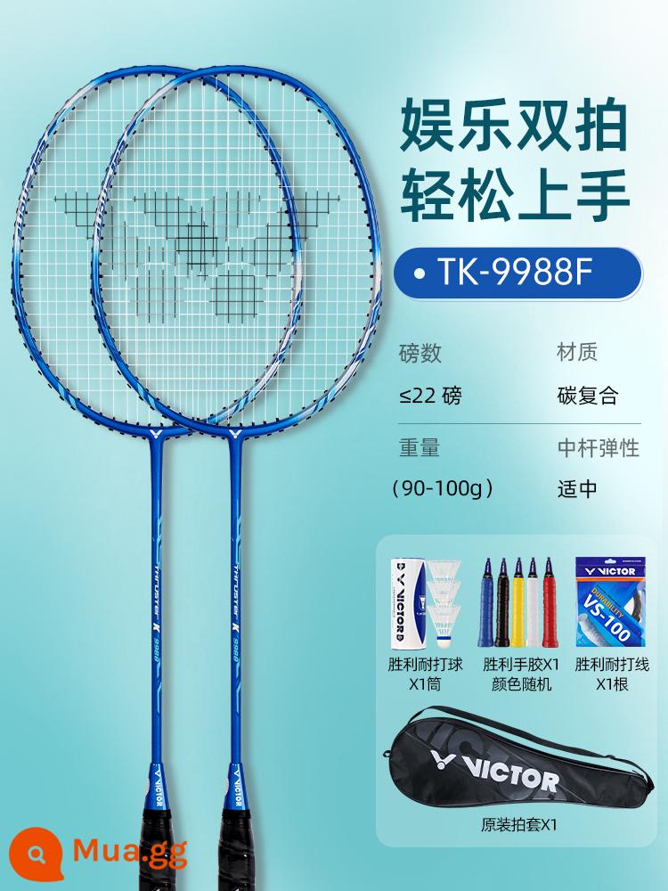 Vợt cầu lông Victor Victory đánh đơn đánh đôi chính hãng challenger 9500 full carbon búa victor siêu nhẹ - [Ưu đãi có hạn] 2 miếng carbon composite siêu nhẹ Azure TK-9988F