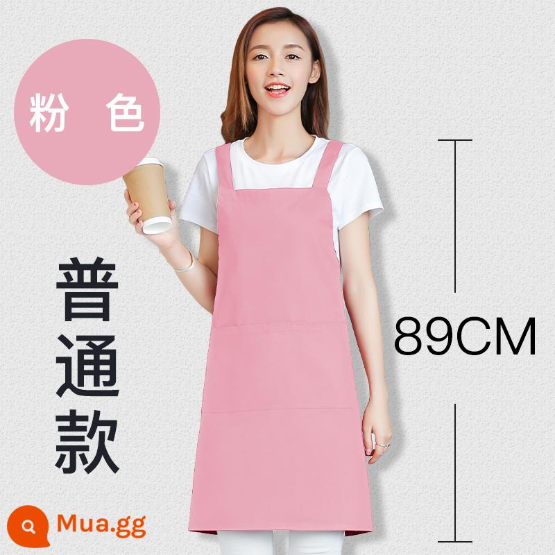 Tạp Dề Nhà Bếp Cotton Quần Áo Làm Việc Phục Vụ Phụ Nữ Đặc Biệt Nam Chống Thấm Nước Và Chống Dầu Thắt Lưng In Logo Tùy Chỉnh - Phong cách thông thường màu hồng [vải cotton nguyên chất]