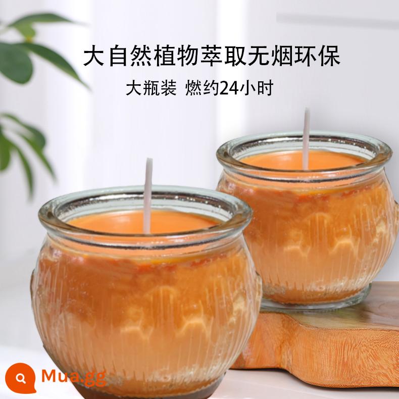 Miễn phí vận chuyển các nhà sản xuất đèn ghee đặc chế 24 giờ đèn sen ghee tinh khiết nến ghee không khói cho Đức Phật cho đèn thần Phật - 100 ly màu cam