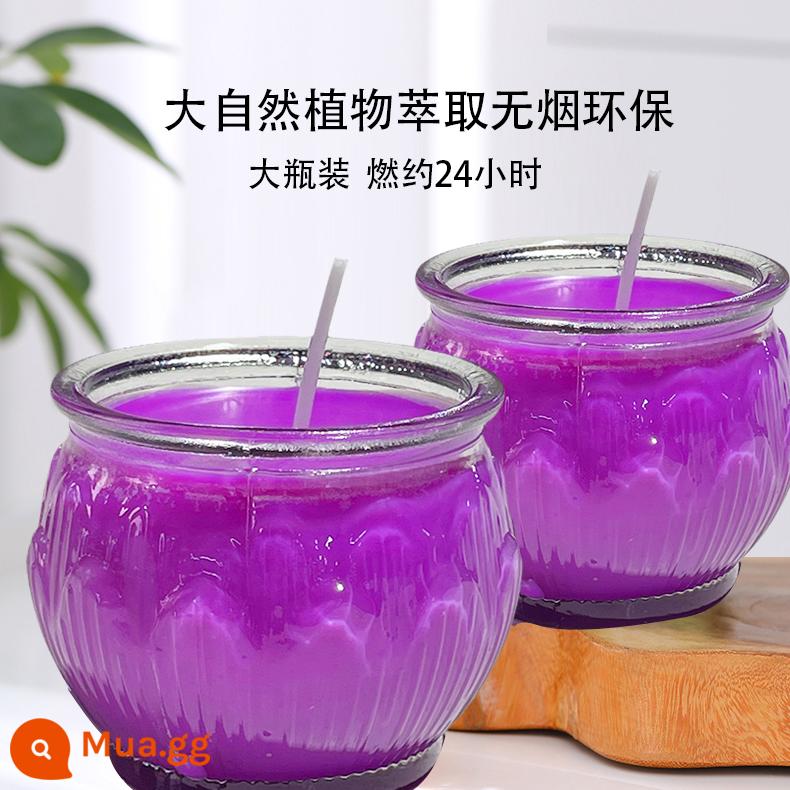 Miễn phí vận chuyển các nhà sản xuất đèn ghee đặc chế 24 giờ đèn sen ghee tinh khiết nến ghee không khói cho Đức Phật cho đèn thần Phật - 100 ly màu tím