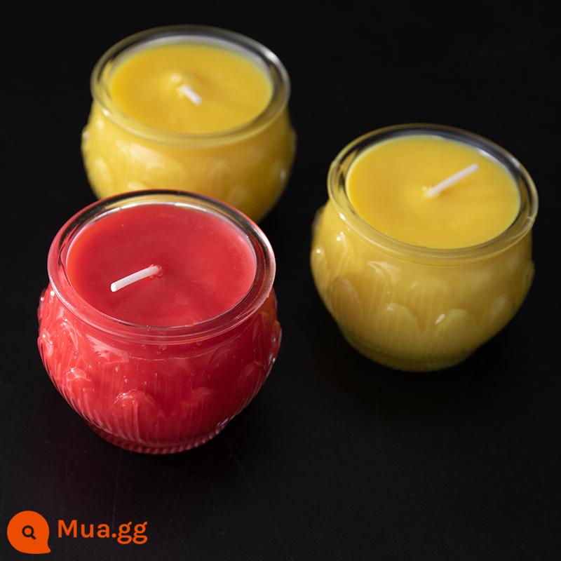 Miễn phí vận chuyển các nhà sản xuất đèn ghee đặc chế 24 giờ đèn sen ghee tinh khiết nến ghee không khói cho Đức Phật cho đèn thần Phật - 50 đỏ + 50 vàng