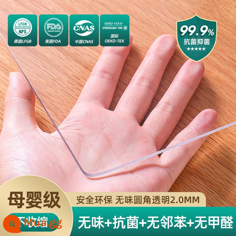 Máy tính để bàn bằng thủy tinh mềm PVC Tablecloth Waterproof and Anti -hot -free nhựa trong suốt bàn ăn trong suốt tấm đệm đệm đệm tinh thể - Lăn khử mùi mẹ và bé 6 trong 1 trong suốt 2.0mm