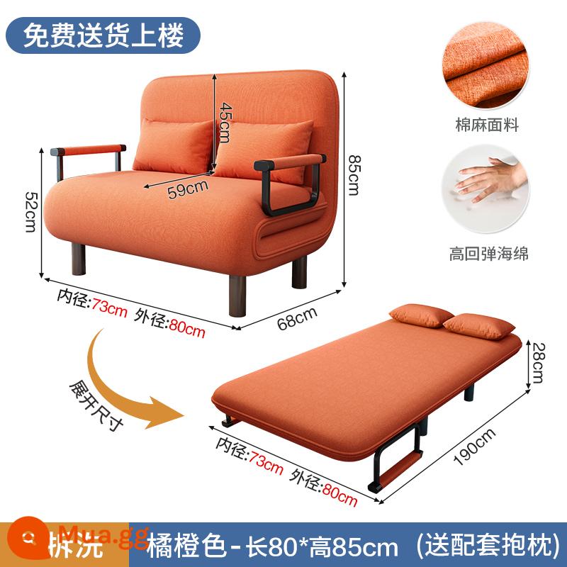 Lưới Đỏ Sofa Giường Gấp 1 Đa Năng Căn Hộ Nhỏ Phòng Khách Nhà Kéo Đẩy Có Thể Thu Vào Đa Năng Mới 2022 - 80 Cam Cam-Vị trí đơn [Độ dày và Gia cố được nâng cấp]