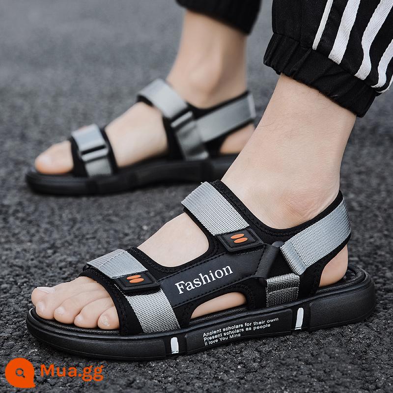 Giày Sandal Nam Mùa Hè Áo Khoác Ngoài Chống Trơn Trượt Khử Mùi Lái Xe Ngoài Trời Đế Mềm Thể Thao Chống Mòn Dép Đi Biển - Màu xám [phong cách xu hướng]