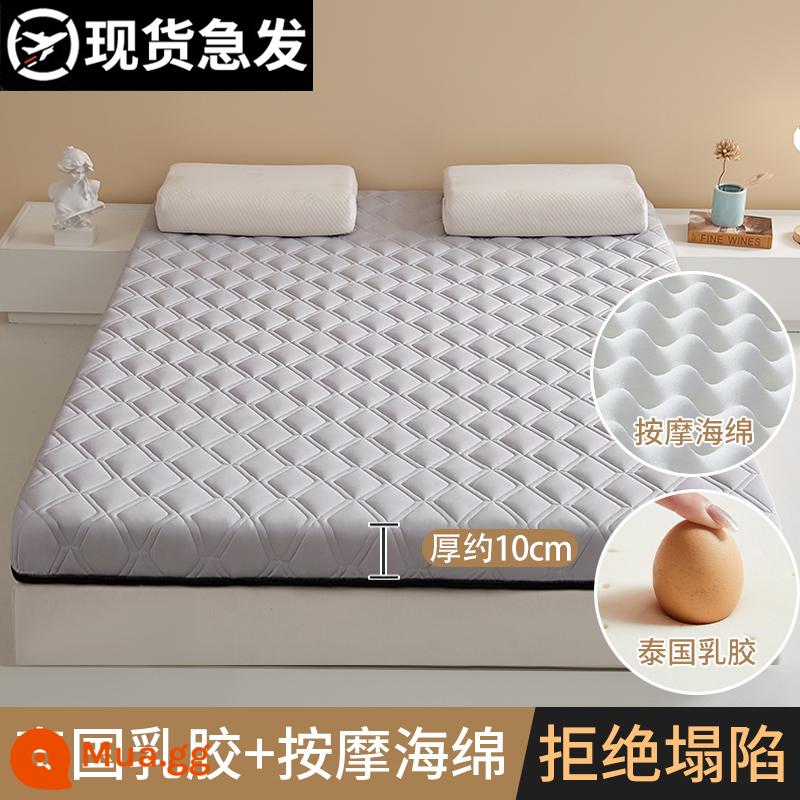 Đệm cao su phòng ngủ nhà tatami mat cho thuê đặc biệt 1 mét 5 miếng bọt biển thảm ký túc xá sinh viên đơn - Mẫu dày - khoảng 10 cm, viền đen, xám kim cương [chống nấm mốc và chống ẩm, mủ thật] có hàng, cần gấp