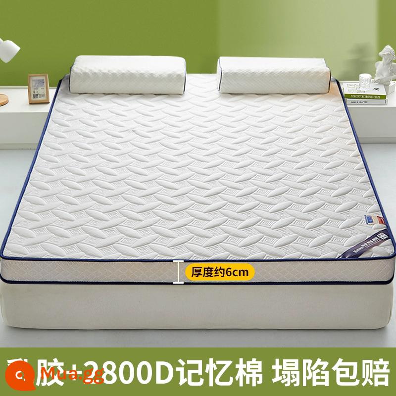 Nệm Cao Su Đệm Phòng Ngủ Nhà Giường Đôi Tatami Thảm Cho Thuê Đặc Biệt Xốp Ký Túc Xá Sinh Viên Đơn - Mẫu ba chiều - khoảng 6cm, màu trắng quý phái [chống nấm mốc và chống ẩm, mủ thật] có hàng, cần gấp