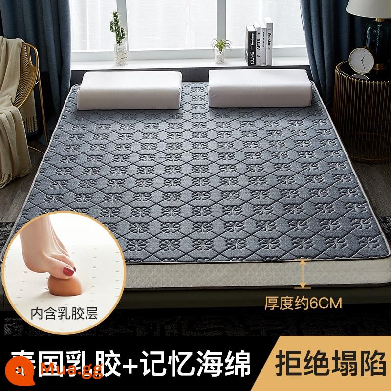 Nệm Cao Su Đệm Phòng Ngủ Nhà Giường Đôi Tatami Thảm Cho Thuê Đặc Biệt Xốp Ký Túc Xá Sinh Viên Đơn - Mẫu ba chiều - khoảng 6cm, màu xám cánh hoa [chống nấm mốc và chống ẩm, mủ thật] còn hàng, có sẵn gấp