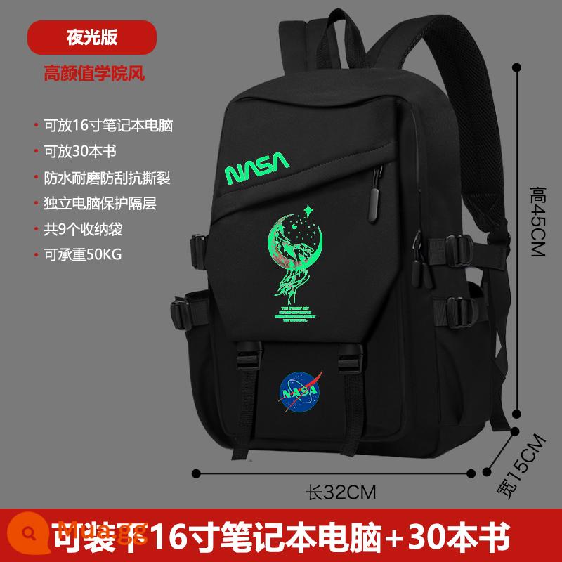 Hành Tinh Nasa Lười Thời Trang Schoolbag Ba Lô Nam Thích Hợp Học Sinh Trung Học Cơ Sở Đơn Giản Hợp Thời Trang Thương Hiệu Sinh Viên Đại Học Ba Lô - Cá heo hồng của NASA phát sáng trong bóng tối