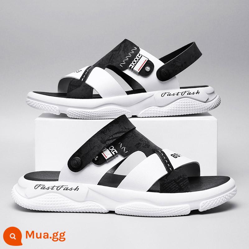 Bố Giày Sandal Nam Mùa Hè Ngoài Trời Đi Lái Xe Thể Thao Giải Trí Chống Trơn Trượt Khử Mùi Đáy Mềm Chịu Mài Mòn Dép Đi Biển - Đen-8511