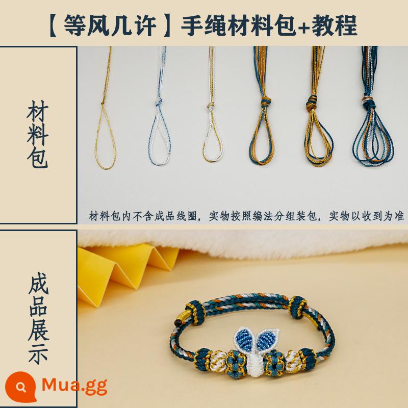 Handmade DIY Dệt Thỏ Năm Mới Tay Chất Liệu Dây Túi Tự Chế Đôi Tai Thỏ Dễ Thương Cặp Đôi Quà Tặng Handmade - Đợi gió cầm nguyên liệu dây tay rồi gửi video hướng dẫn cho bạn