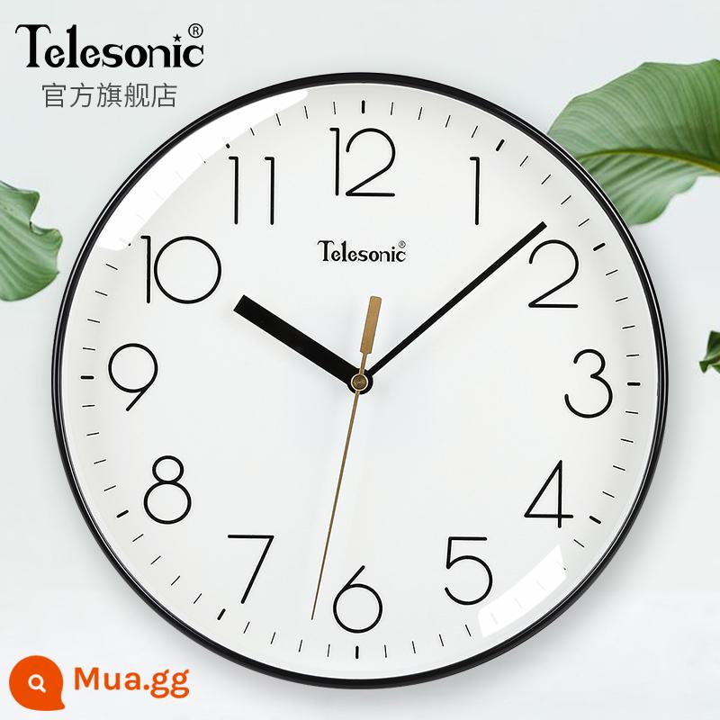 Telesonic/King Xingxing Modern Simple Watch Nhà phòng khách S yên tĩnh đồng hồ thời trang đồng hồ trang trí Bắc Âu - 10 inch màu đen (đường kính 25,5 cm) [chuyển động im lặng + thay thế 365 ngày]