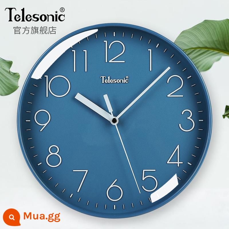 Telesonic/King Xingxing Modern Simple Watch Nhà phòng khách S yên tĩnh đồng hồ thời trang đồng hồ trang trí Bắc Âu - 10 inch màu xanh (đường kính 25,5 cm) [chuyển động im lặng + thay thế 365 ngày]