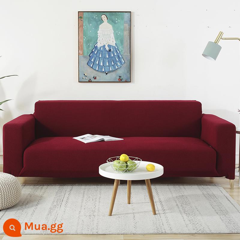 Ghế Sofa Bao Gồm Tất Cả Bộ Đa Năng Giày Lười Co Giãn Ghế Sofa Bốn Mùa Đa Năng Chống Mèo Xước Sofa Đệm Ghế Sofa khăn - Màu đỏ Martha (đỏ tía)