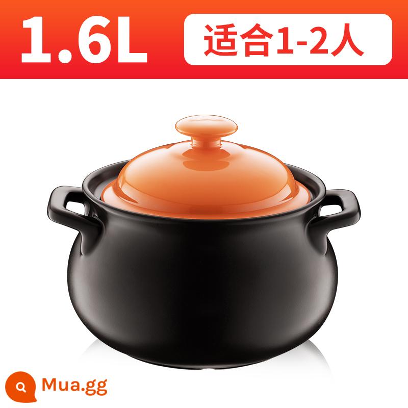 Supor Casserole Pot Stew Cooker Home Gas Gas Cooker Rice Cooker Soup súp Stew Soup đến nhiệt độ cao khô rang mà không làm nứt món thịt hầm - [Khuyến nghị] 1.6L [Đã nâng cấp và đặc hơn] [Thích hợp cho 1 ~ 2 người]