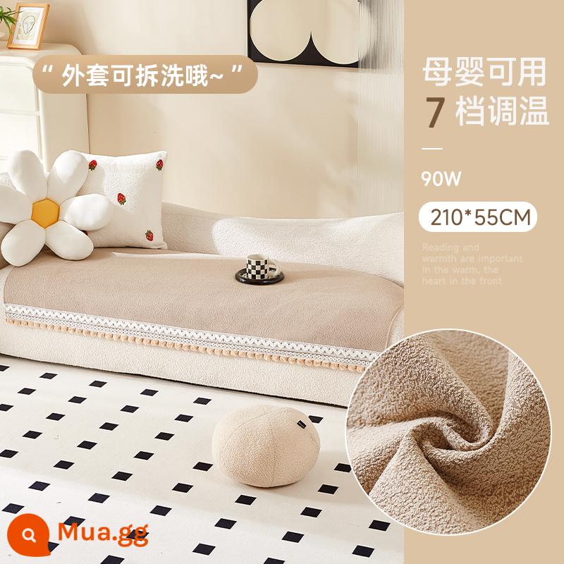 Chăn điện đặc biệt mùa đông Sanchun cho ghế sofa, đệm sưởi điện văn phòng nhỏ, sưởi ấm chân, tạo tác sưởi ấm - [210*55cm]Chenille màu nâu caramen (có thể tháo rời và giặt được)