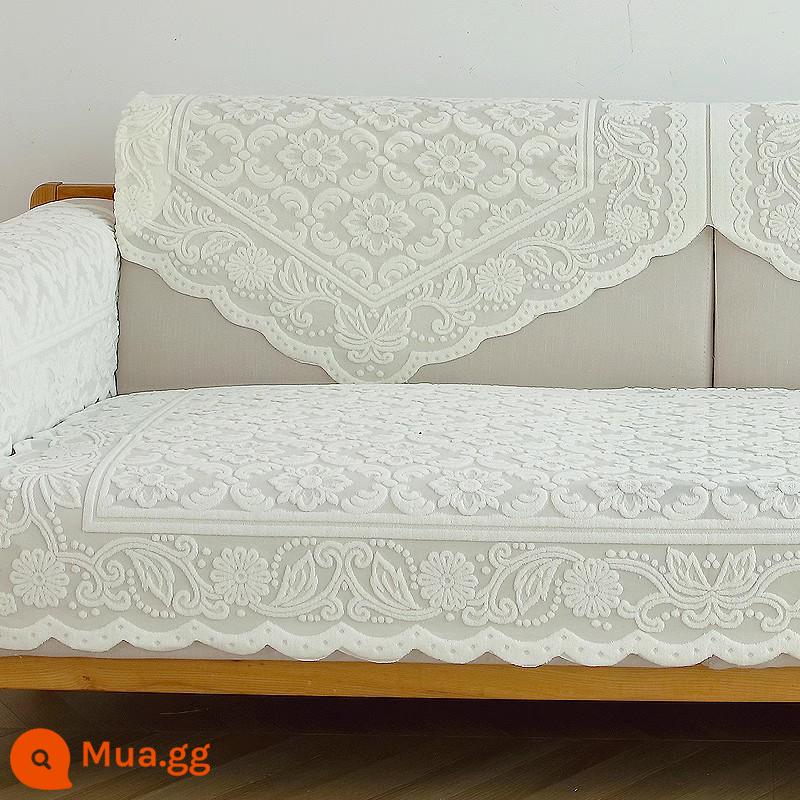 Ren Sofa Khăn Lưng Ghế Sofa Đệm Chống Trơn Trượt Bốn Mùa Đa Năng Khăn Trải Lưng Khăn Tay Ghế Sofa Vải Bọc - hoa huệ