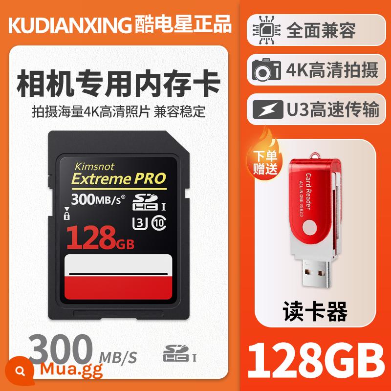 Bộ nhớ máy ảnh Thẻ SD 128G Canon Nikon Fuji Sony Panasonic đầu đọc thẻ ghi hình lái xe ô tô tốc độ cao - Thẻ SD tốc độ cao cho máy ảnh [①②⑧G] + đầu đọc thẻ SD miễn phí