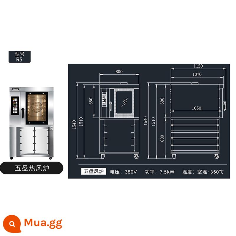 Lò nướng điện thương mại UKOEO Gaobic GXT95 tại nhà nướng hoàn toàn tự động đa chức năng lò gió công suất lớn - R5