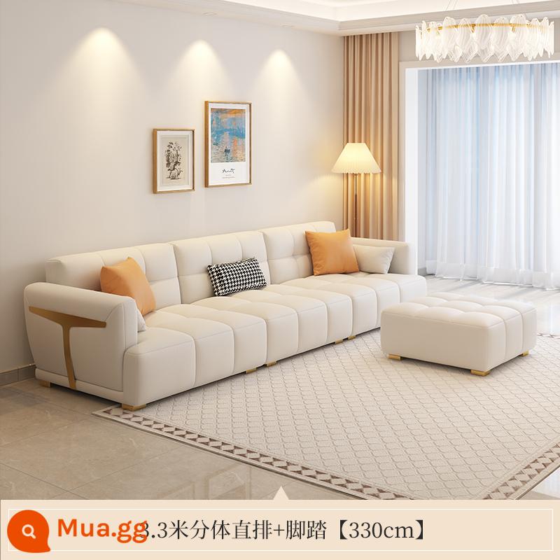 Sofa căn hộ nhỏ phong cách tối giản hiện đại mới của Besna, phòng khách đơn giản, sang trọng, công nghệ vuốt mèo, sofa vải - Bốn chỗ ngồi dài 3,3 mét hai mảnh + chỗ để chân [cao su + miếng bọt biển đàn hồi cao]