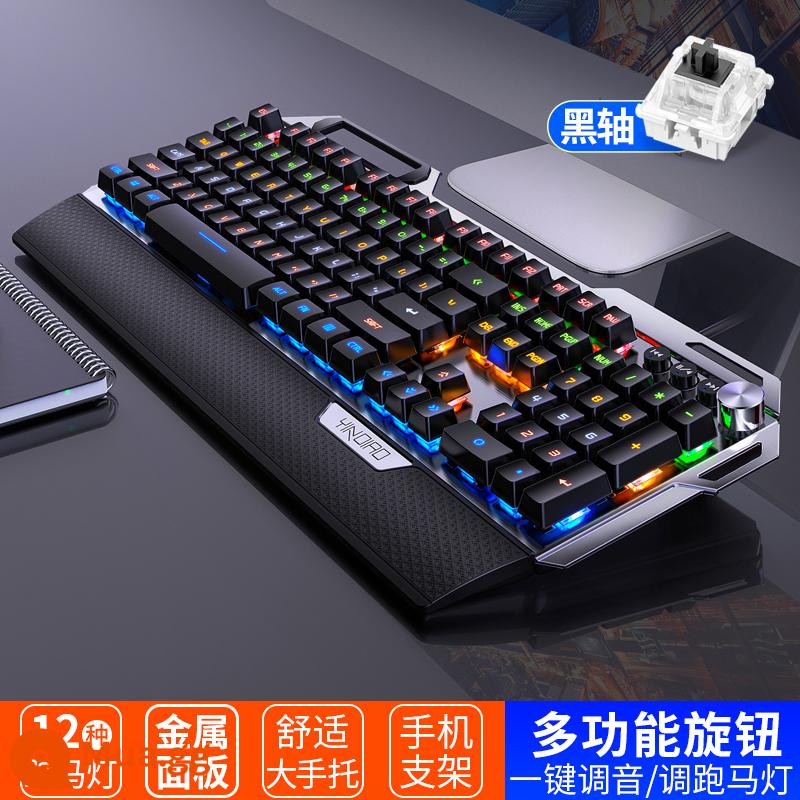 Thể Thao Điện Tử Cơ Bộ Chuột Xanh Trục Đen Trục Núm Đa Năng Máy Tính Để Bàn Laptop Game Văn Phòng - K1OO[Black Black Switch]108 Phiên bản núm vặn phím