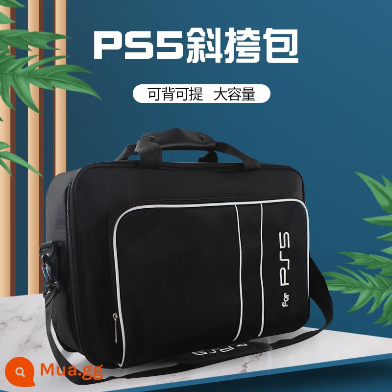 Túi lưu trữ Shengwei ps5 đeo vai PS5 Slim bảng điều khiển trò chơi ba lô tiện lợi Đế PS4 tay cầm đôi xách tay hộp đựng đĩa trò chơi túi ngủ túi che bụi hộp vỏ cứng đi mỏng - [Đen trắng] Túi đựng PS5 ▏Sức chứa lớn☆Có thể mang theo hoặc đeo chéo