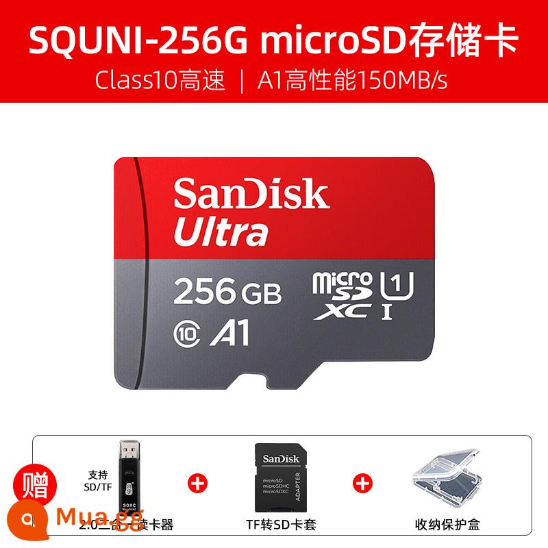 Thẻ nhớ SanDisk256g tốc độ cao thẻ tf 512g thẻ nhớ micro sd chuyển đổi máy chơi game thẻ 128g - Đầu đọc thẻ hai trong một 256G +USB2.0