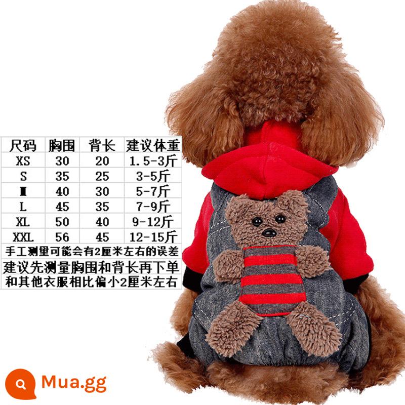 Quần áo cho chó Teddy mùa xuân và mùa thu quần áo bốn chân dày quần áo hai chân bichon pet chó nhỏ chó con cún con quần áo mùa thu đông - Gấu bông dày bốn chân [Mất đà]