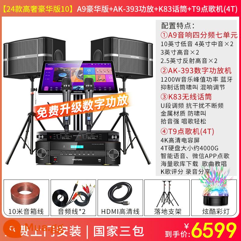 Bộ âm thanh Westin A9 home KTV máy hát karaoke trọn bộ home K song máy thiết bị loa - [Flagship High Luxury Deluxe Edition 10] A9 Deluxe Edition + amply 393 + k83 + Máy karaoke T9 4T