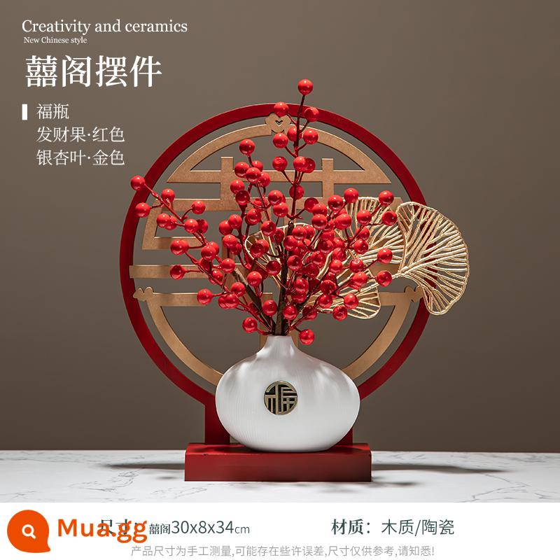 Năm mới Lễ hội mùa xuân Trang trí tủ TV Wintersweet Ornament New Chinese Style Home Living Room Light Lối vào sang trọng Antique Bogu Kệ - Đồ trang trí trong đình, Bình may mắn, Lá bạch quả