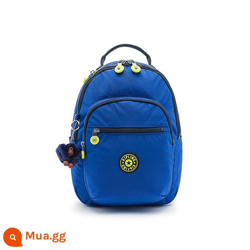 Kipling nữ mùa thu đông 2023 mới ba lô đi học sức chứa lớn ba lô túi đựng máy tính Dòng SEOUL - Đường khâu mực màu xanh chữ S