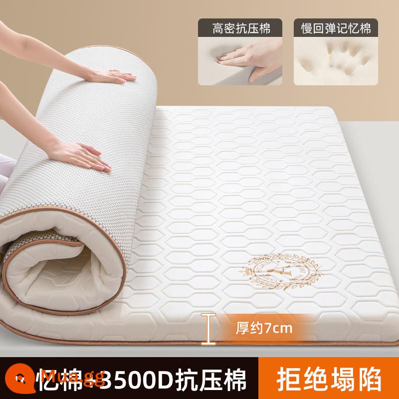 Nệm Memory Foam Đệm Phòng Ngủ Nhà Tatami Thảm Thảm Cao Su Xốp Mật Độ Cao Thảm Nệm Nệm Nệm - A+ trắng - dày khoảng 7,0cm - Bọt hoạt tính phục hồi chậm loại A