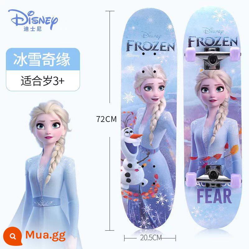 Disney dành cho trẻ em mới bắt đầu trượt ván đôi rocker bốn bánh bé trai và bé gái 3-6-12 tuổi Xe tay ga Aisha chuyên nghiệp - [Băng và Tuyết xanh 28 inch] 3 tuổi + / ván trượt cấp nhập cảnh