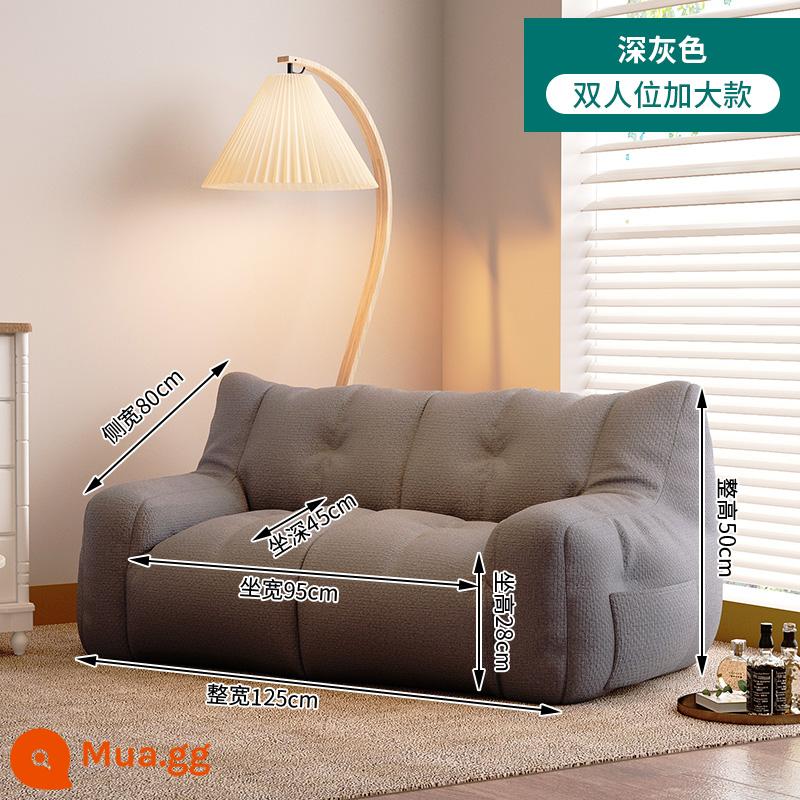 Sofa lười túi đậu chiếu tatami ngủ có thể ngả đơn cho thuê phòng căn hộ nhỏ phòng ngủ ban công ghế giải trí - [Mẫu cực lớn ghế đôi] Xám đậm